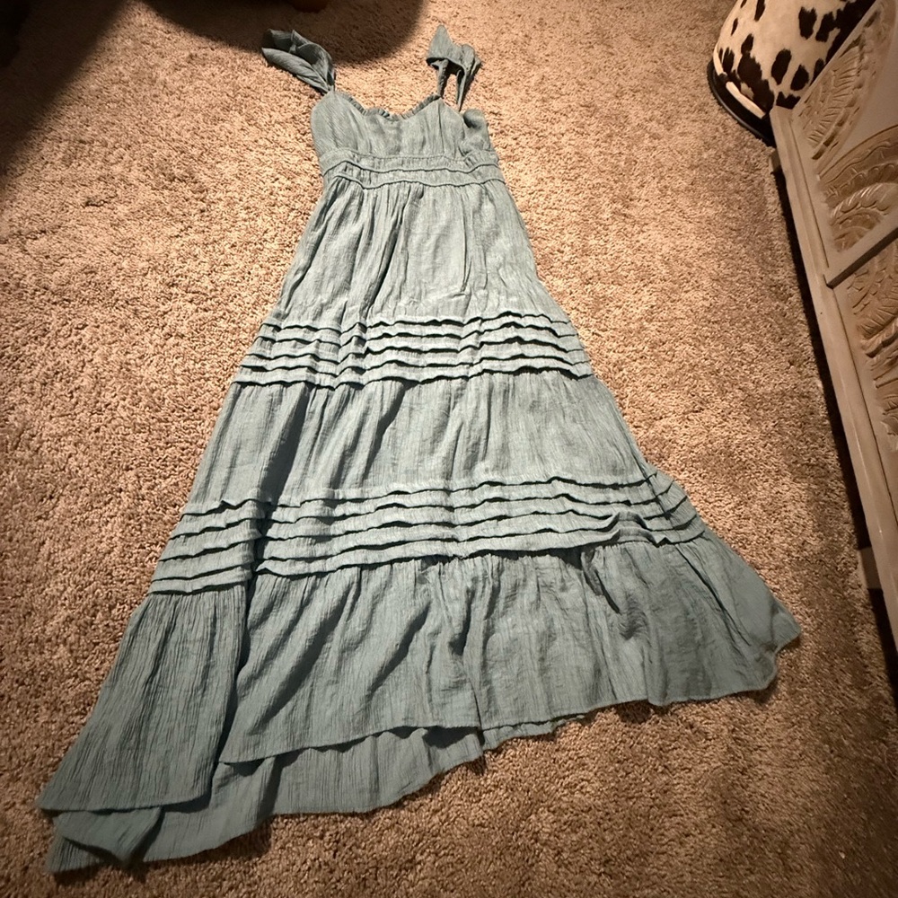IX+ASH Teal Sleeveless mid calf length Dress